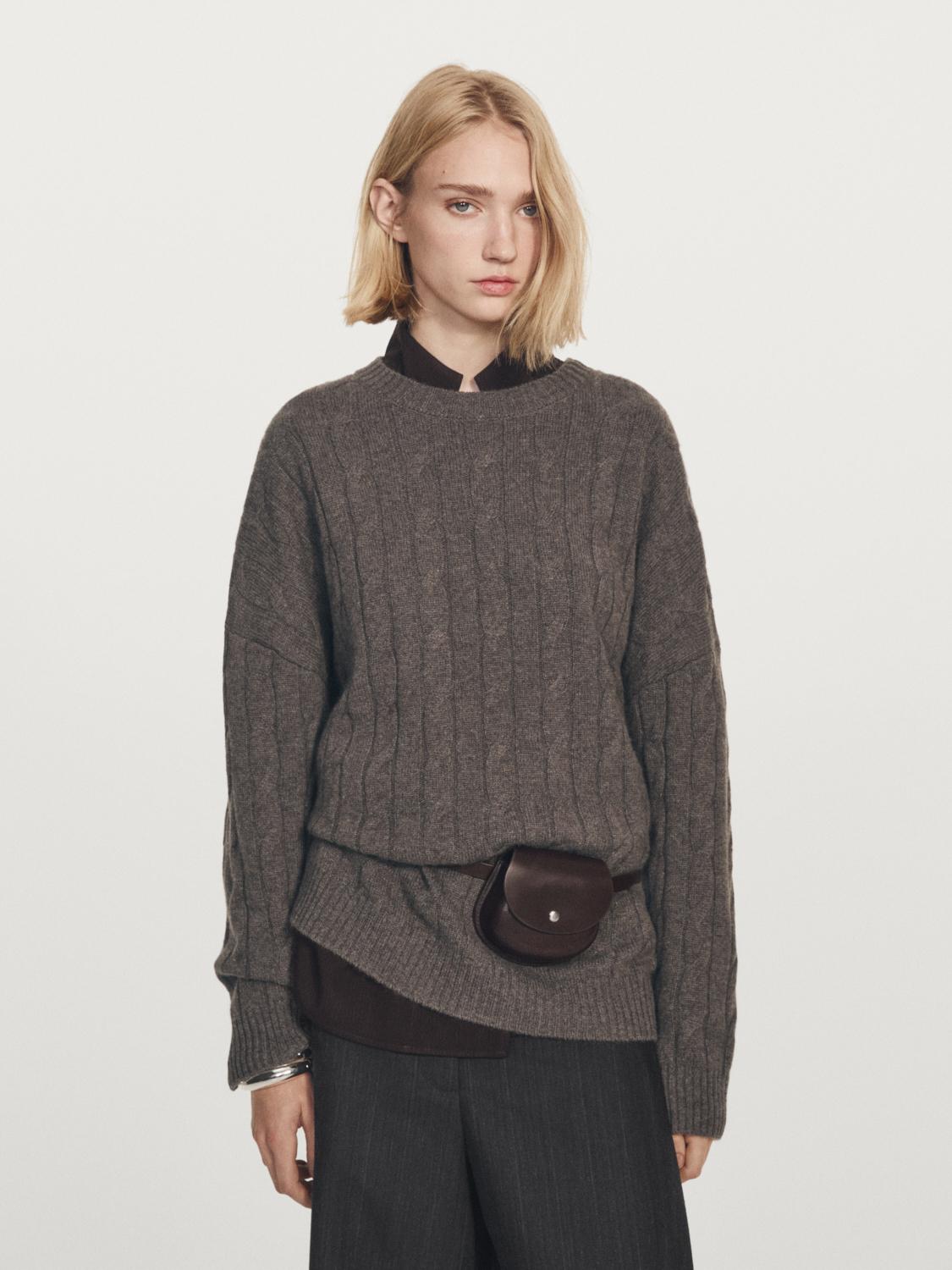 100% cashmere cable-knit sweater